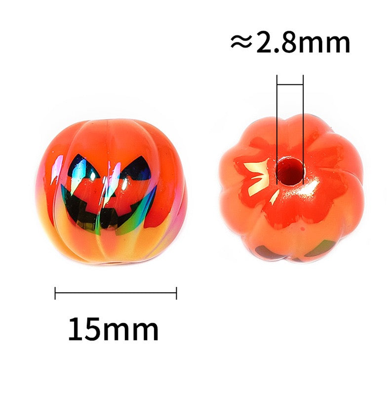 FS19377-About 16mm Halloween Pumpkin Acrylic Beads