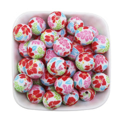 FS2554-15mm Flower Printed Silicone Beads