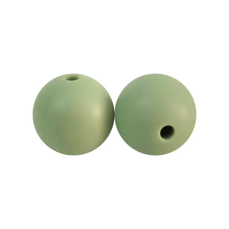 FS3018-15mm Solid Color Sedum Green #109 Silicone Beads