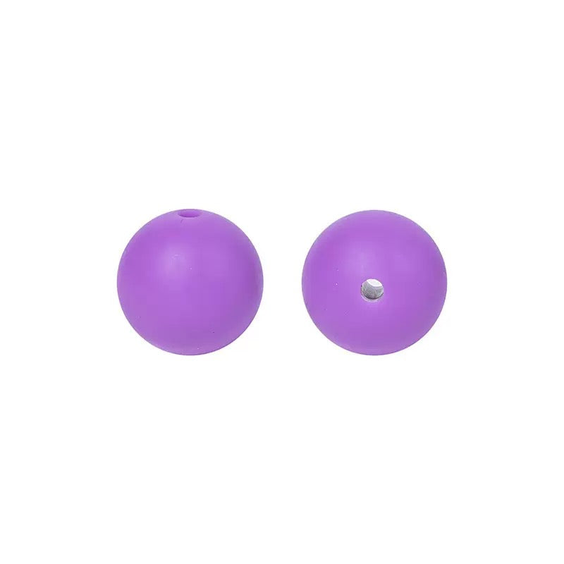FS3014-15mm Soild Color Purple #4  Silicone Beads