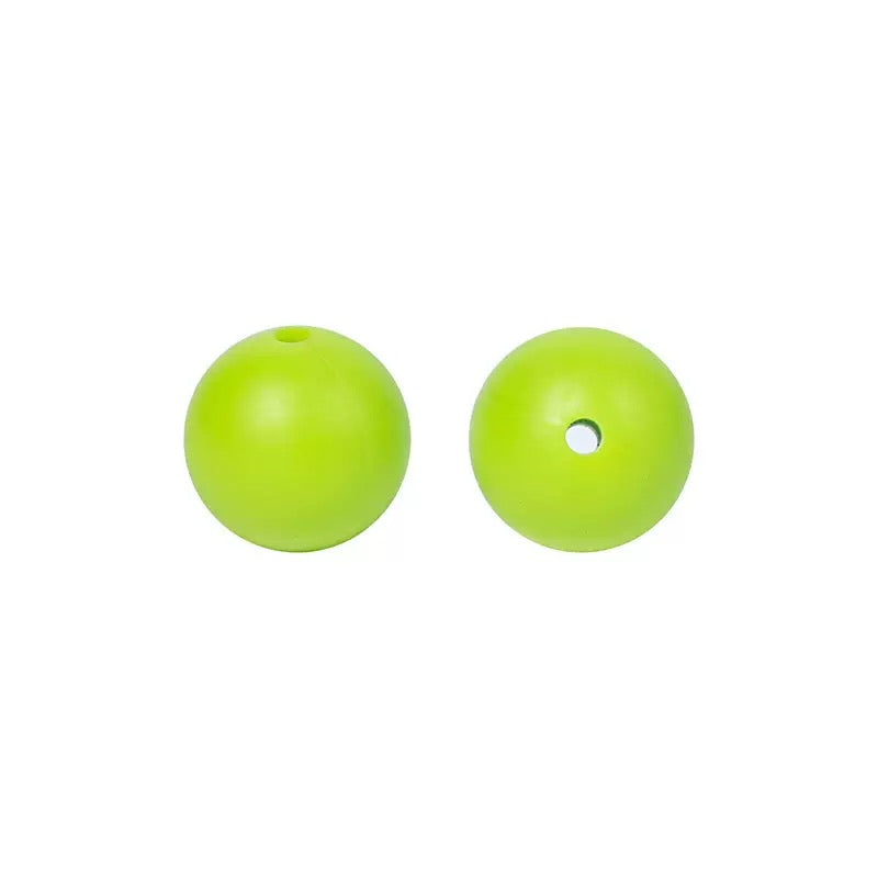 FS3012-15mm Soild Color Neon Green #5Silicone Beads