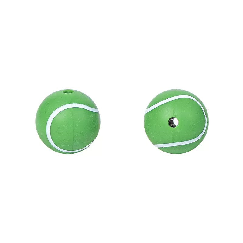 FS2550-Green Tennis Printed  #142Silicone Beads