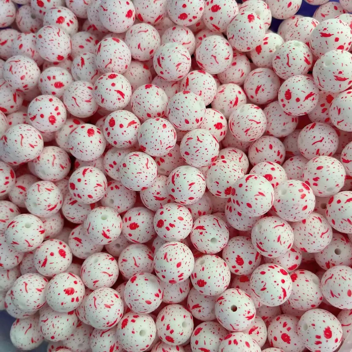 FS2550-Halloween Beads Blood Splatter Printed  #417 Silicone Beads
