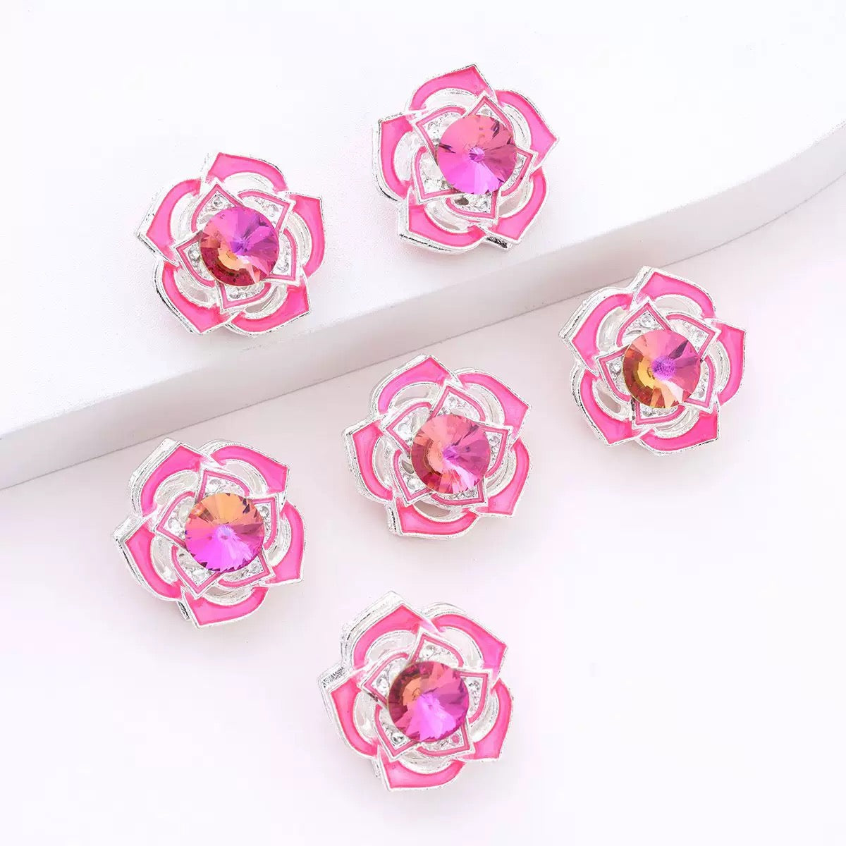 FS5014-About 22mm Flower Metal Charms
