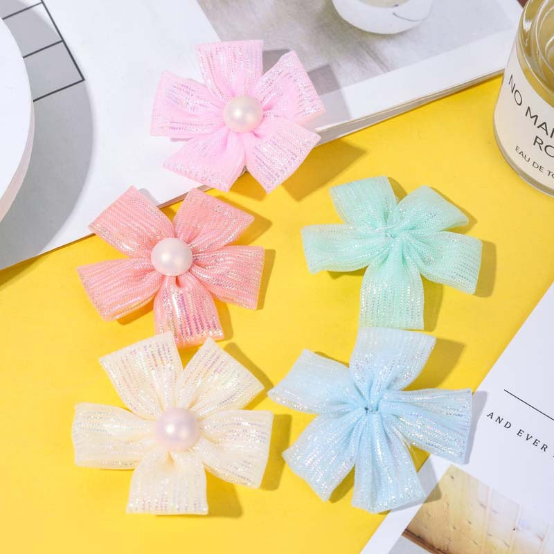 FS10228-Random Mixed Color Star Glitter Flower Patch For Making Fancy Beads