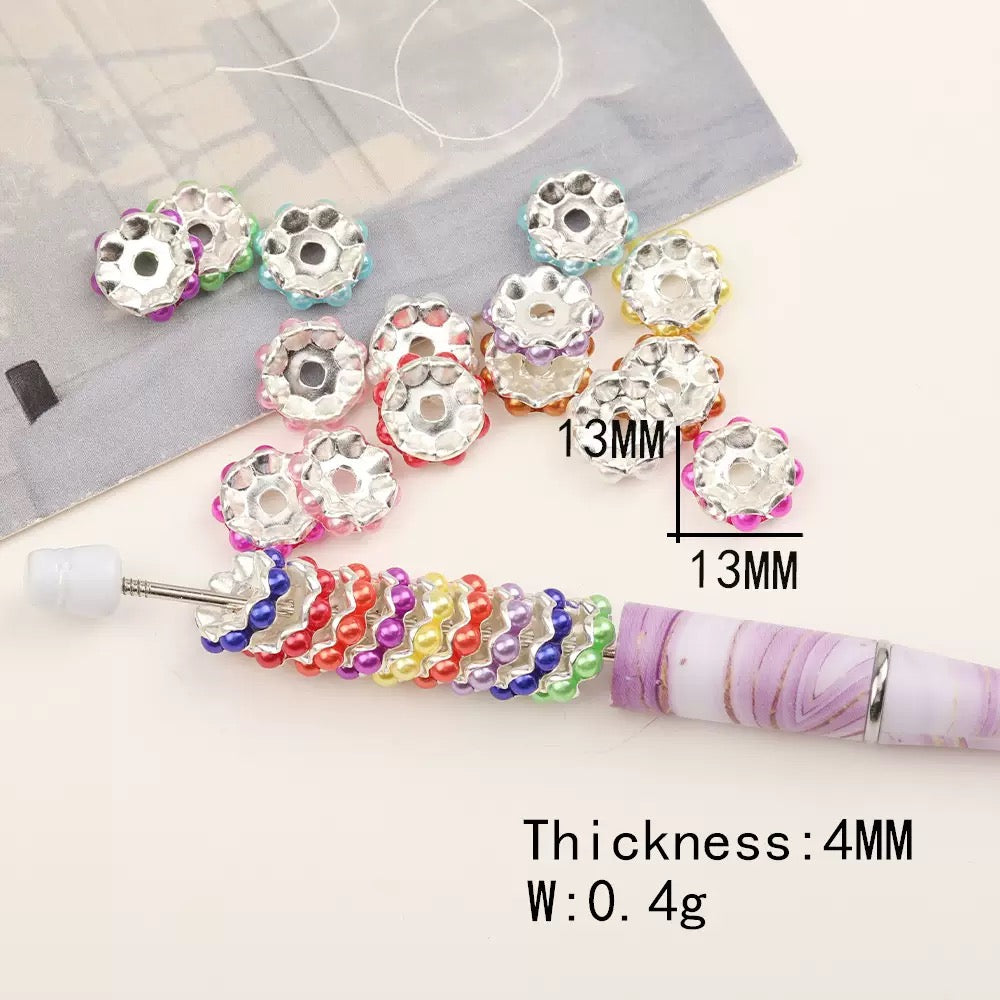 FS10247-13mm Random Mixed Pearl Wave Spacer Beads - Zoe DIY Wholesale