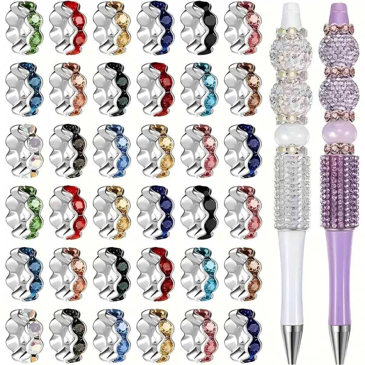 FS10252-12mm Wave Spacers Fit For Beadable Pens Jewelry Making - Zoe DIY Wholesale