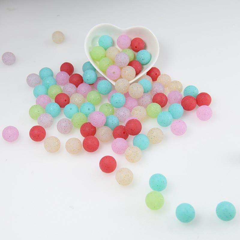 FS1677- 10PCS 16mm Giltter Silicone Beads