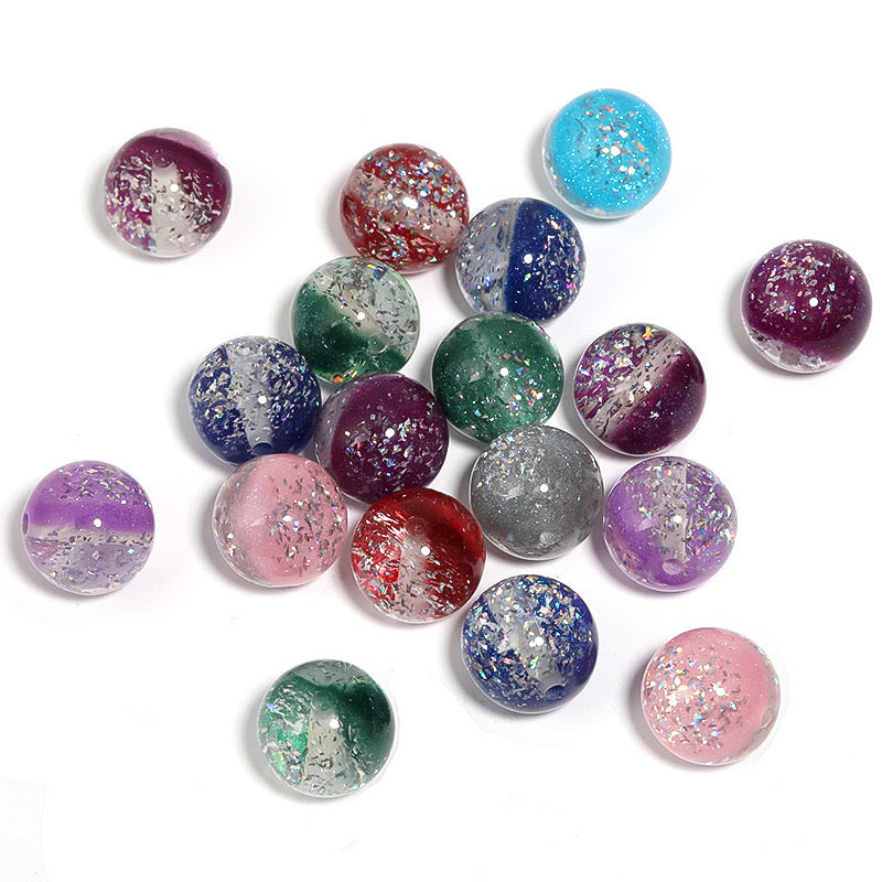 FS1233- 16MM Round Mixed Color Resin Beads Fit For Beadable Pens