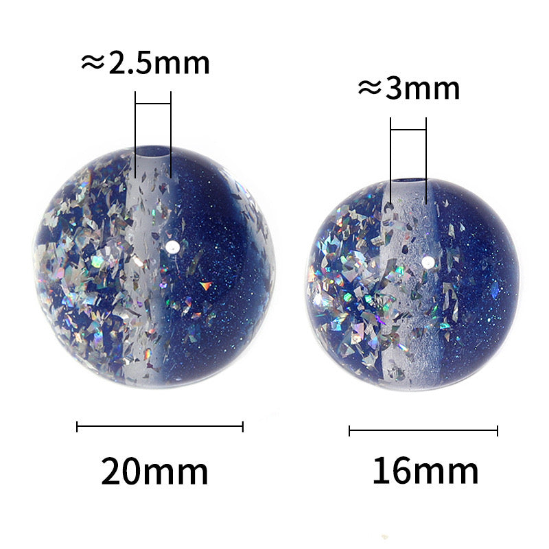 FS1233- 16MM Round Mixed Color Resin Beads Fit For Beadable Pens