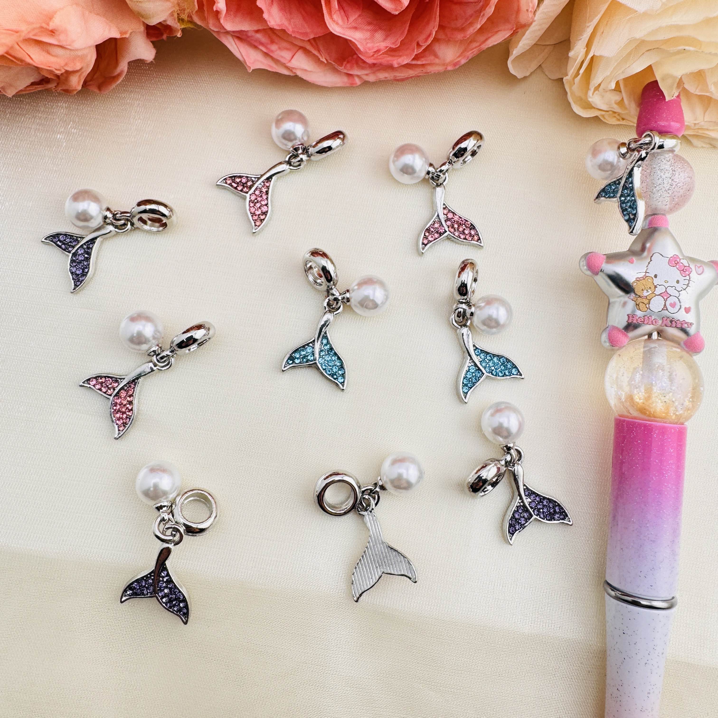 FS10433-12×16mm Random Mixed mermaid Tail Metal Spacer Charms For Beadable Pens Jewelry Making - Zoe DIY Wholesale