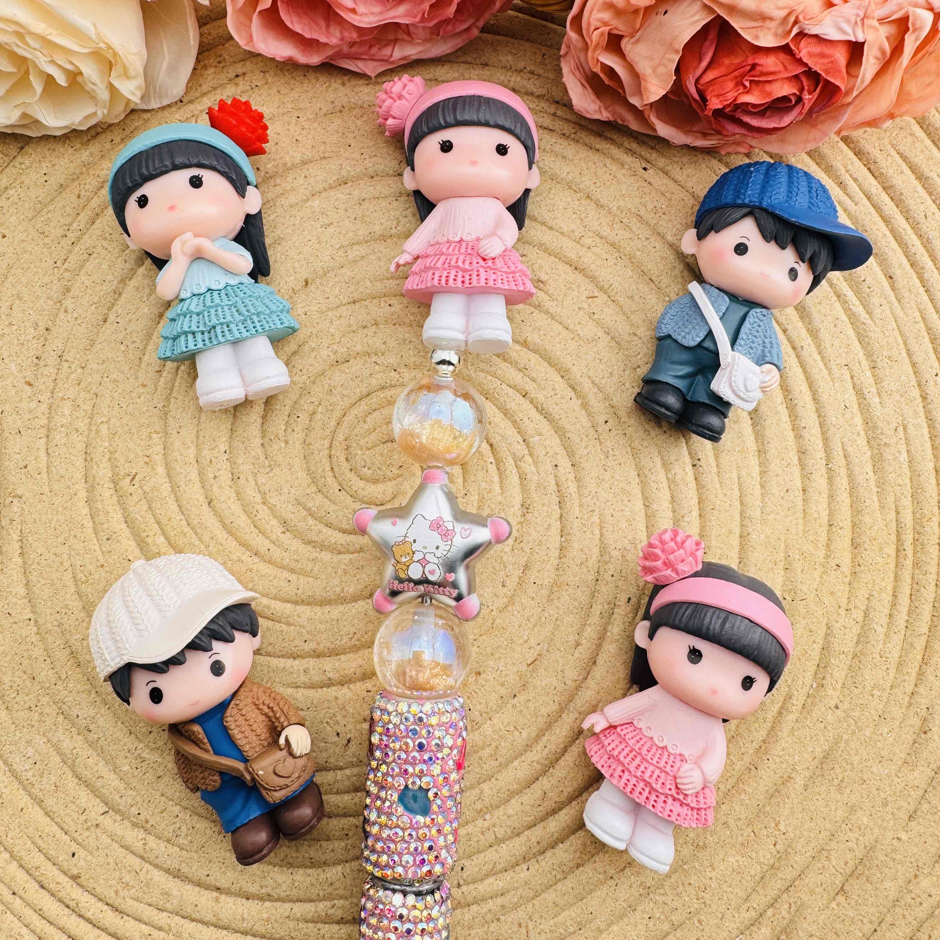 FS10445-Cute Girl And Boy Pen Topper - Zoe DIY Wholesale
