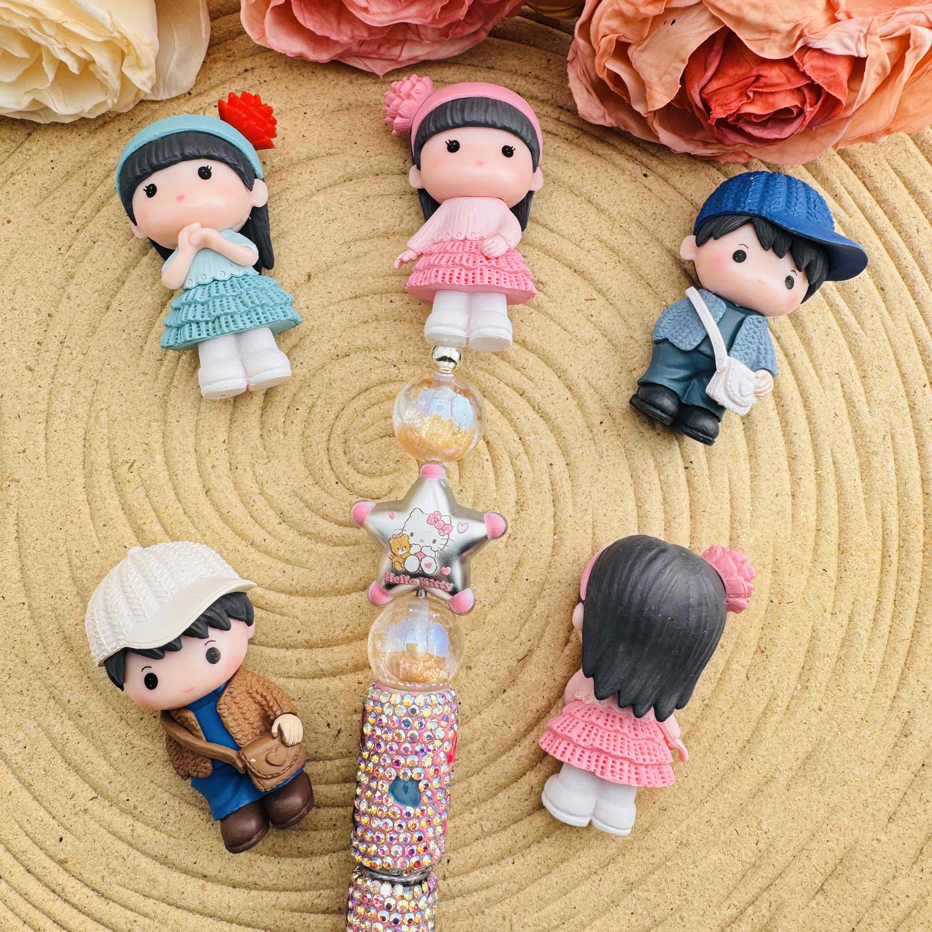 FS10445-Cute Girl And Boy Pen Topper - Zoe DIY Wholesale