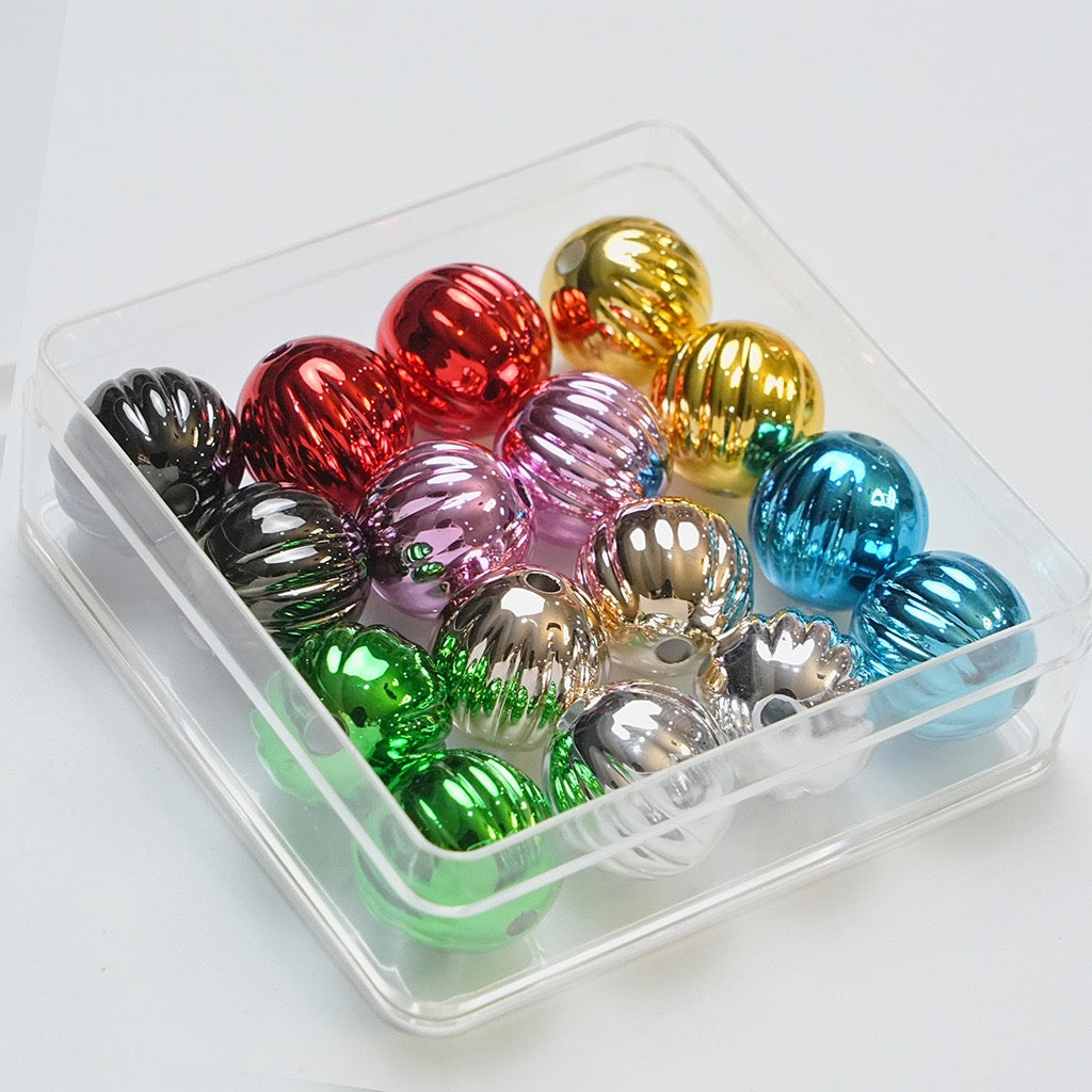 FS4217-16mm Electroplated Metalic Looking Pumpkin Beads Zoe's DIY Shop