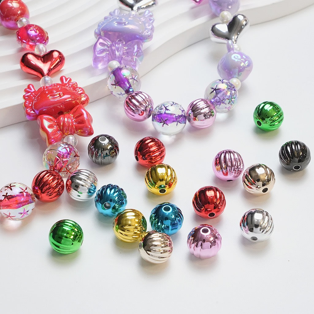 FS4217-16mm Electroplated Metalic Looking Pumpkin Beads Zoe's DIY Shop