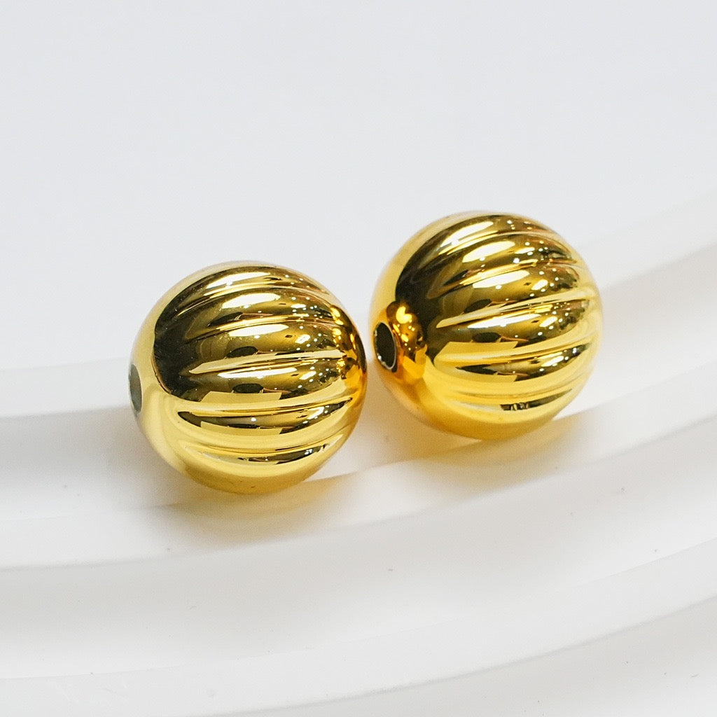 FS4217-16mm Electroplated Metalic Looking Pumpkin Beads Zoe's DIY Shop