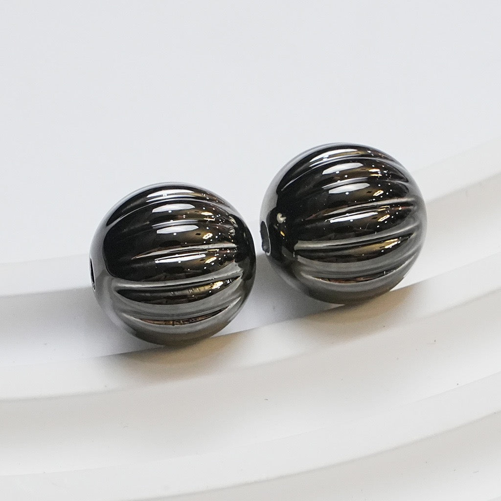 FS4217-16mm Electroplated Metalic Looking Pumpkin Beads Zoe's DIY Shop