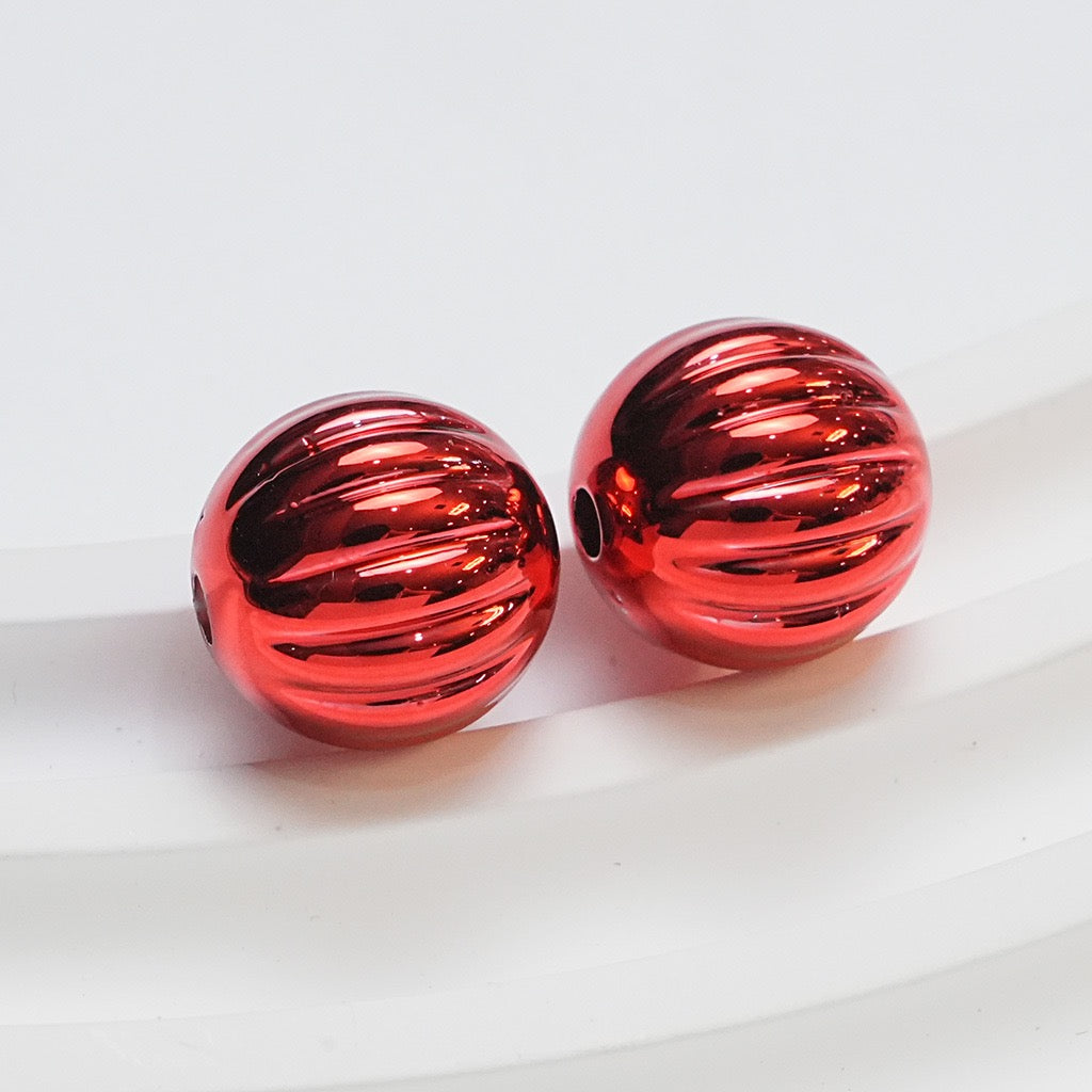 FS4217-16mm Electroplated Metalic Looking Pumpkin Beads Zoe's DIY Shop