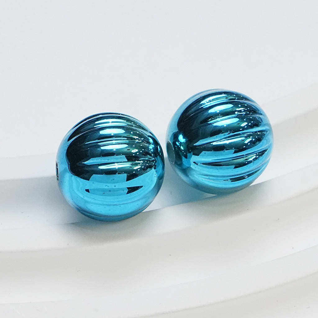 FS4217-16mm Electroplated Metalic Looking Pumpkin Beads Zoe's DIY Shop