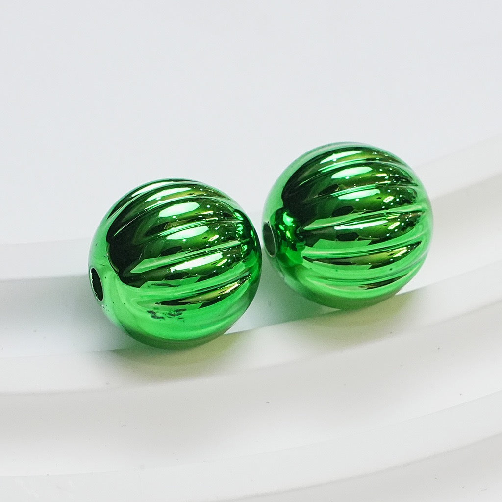 FS4217-16mm Electroplated Metalic Looking Pumpkin Beads Zoe's DIY Shop