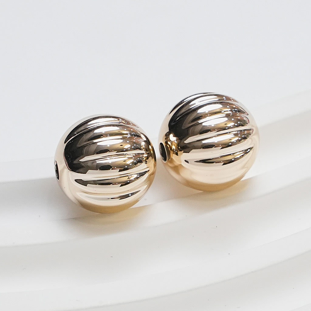 FS4217-16mm Electroplated Metalic Looking Pumpkin Beads Zoe's DIY Shop