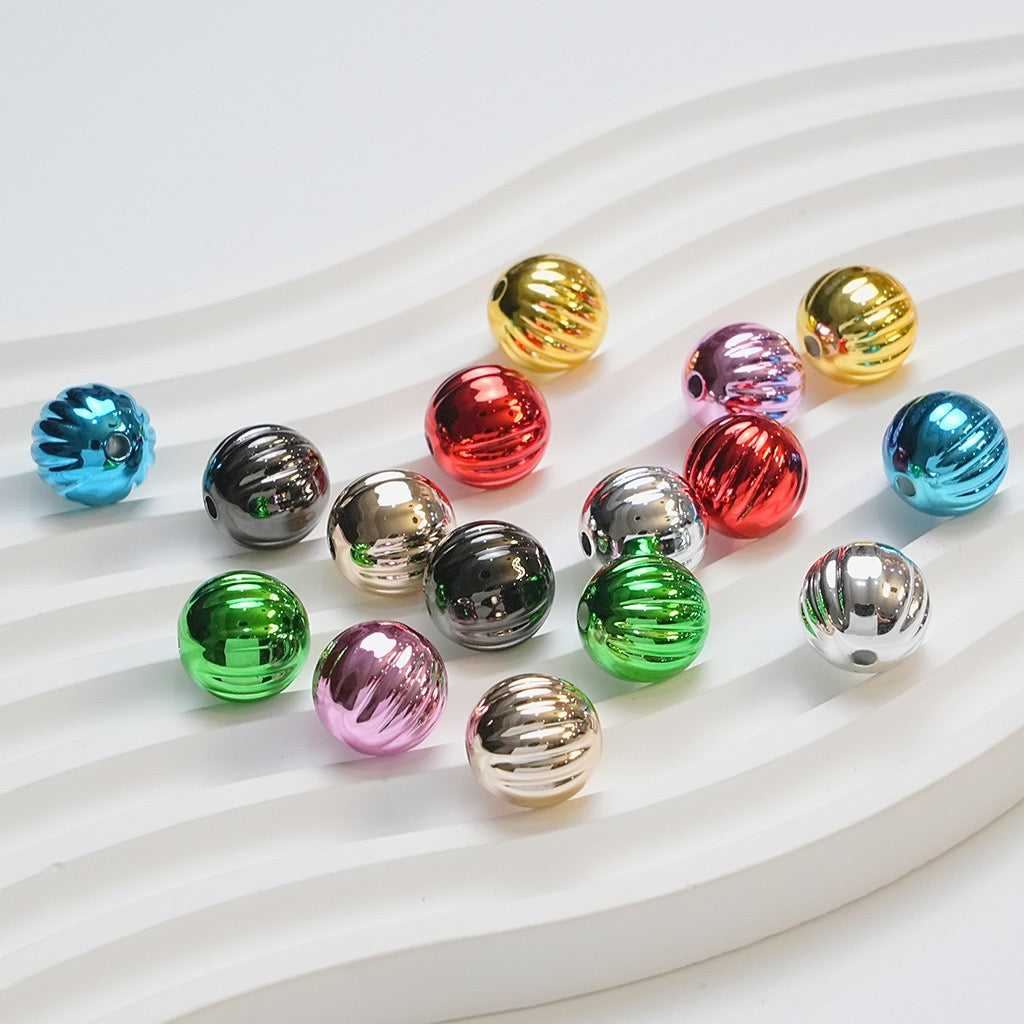 FS4217-16mm Electroplated Metalic Looking Pumpkin Beads Zoe's DIY Shop