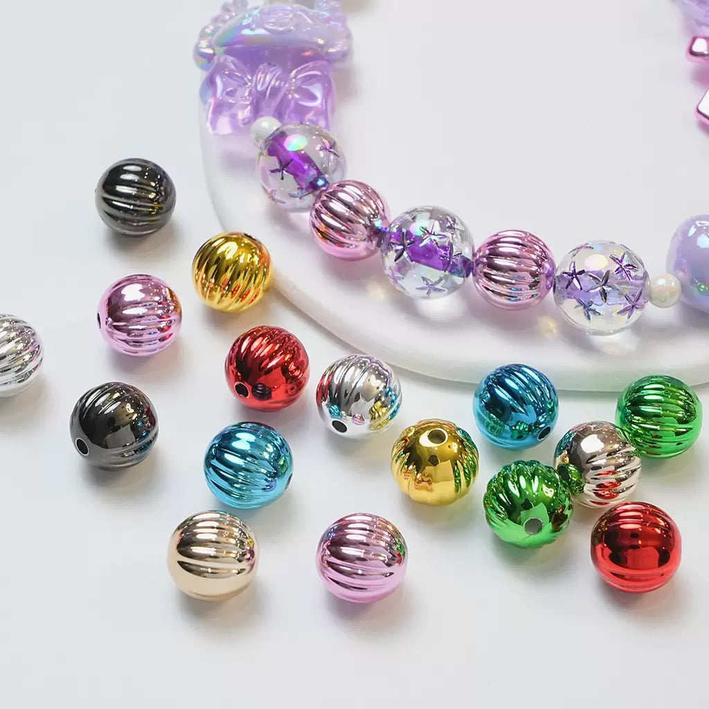 FS4217-16mm Electroplated Metalic Looking Pumpkin Beads Zoe's DIY Shop
