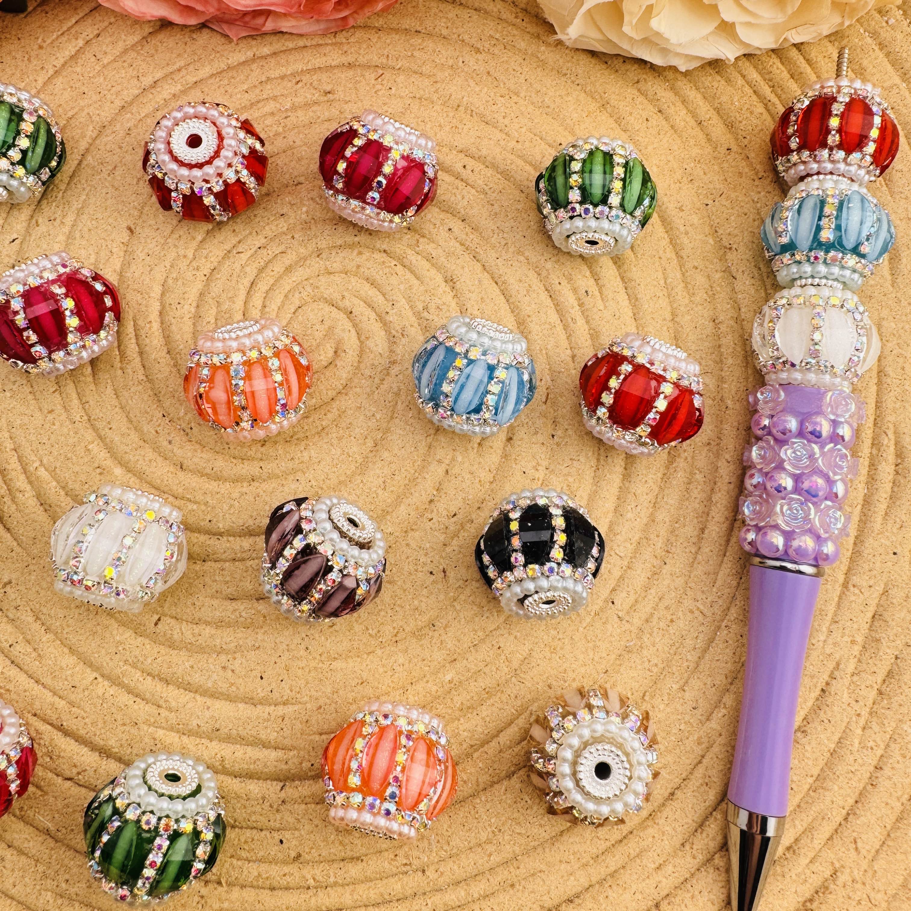 FS10484-18mm Lantern Fancy Beads Fit For Beadable Pens Keychain Jewelry Making - Zoe DIY Wholesale