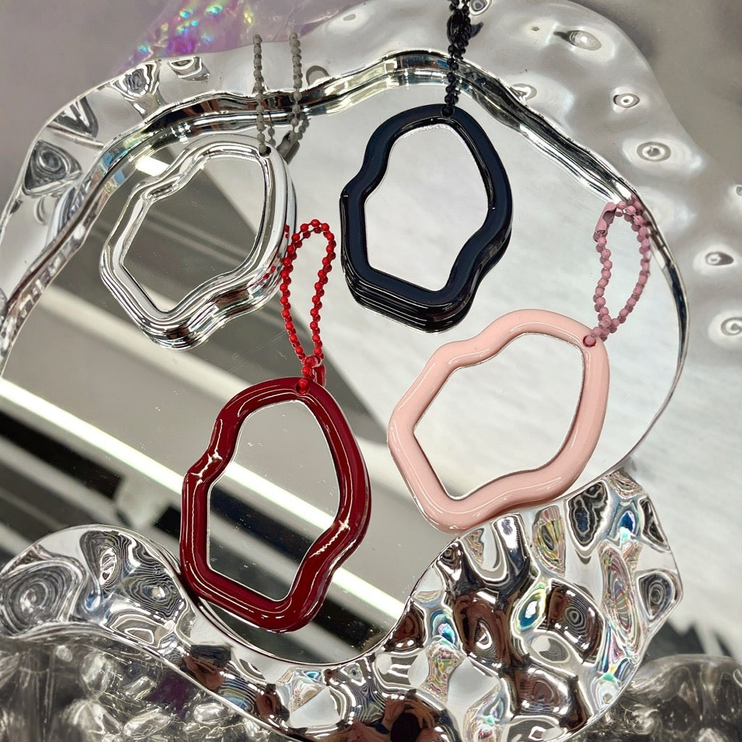 FS2280-Lips Mirror Charms For Making Keychain