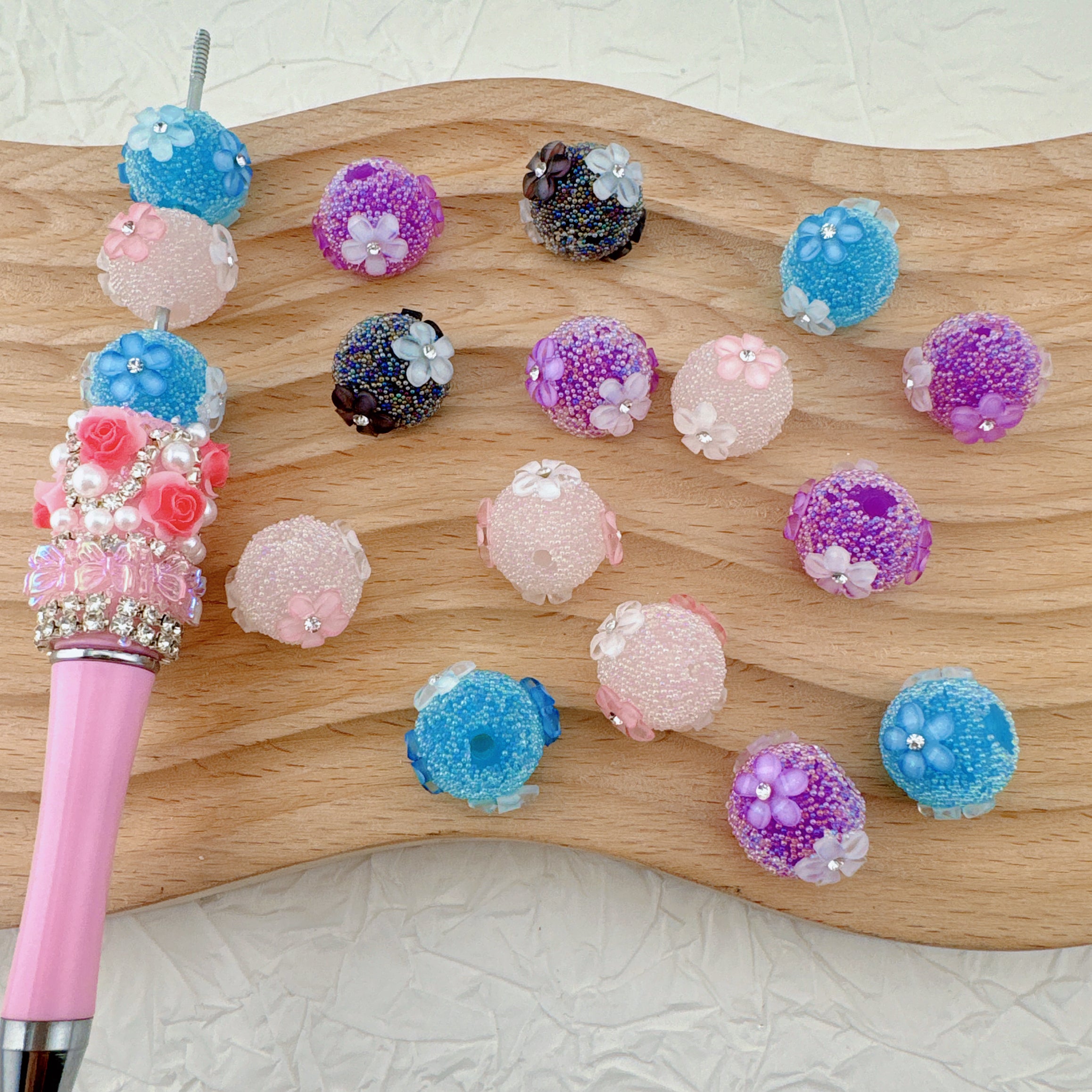 FS1701-16MM Flower Sugar Beads Fit For Beadable Pens