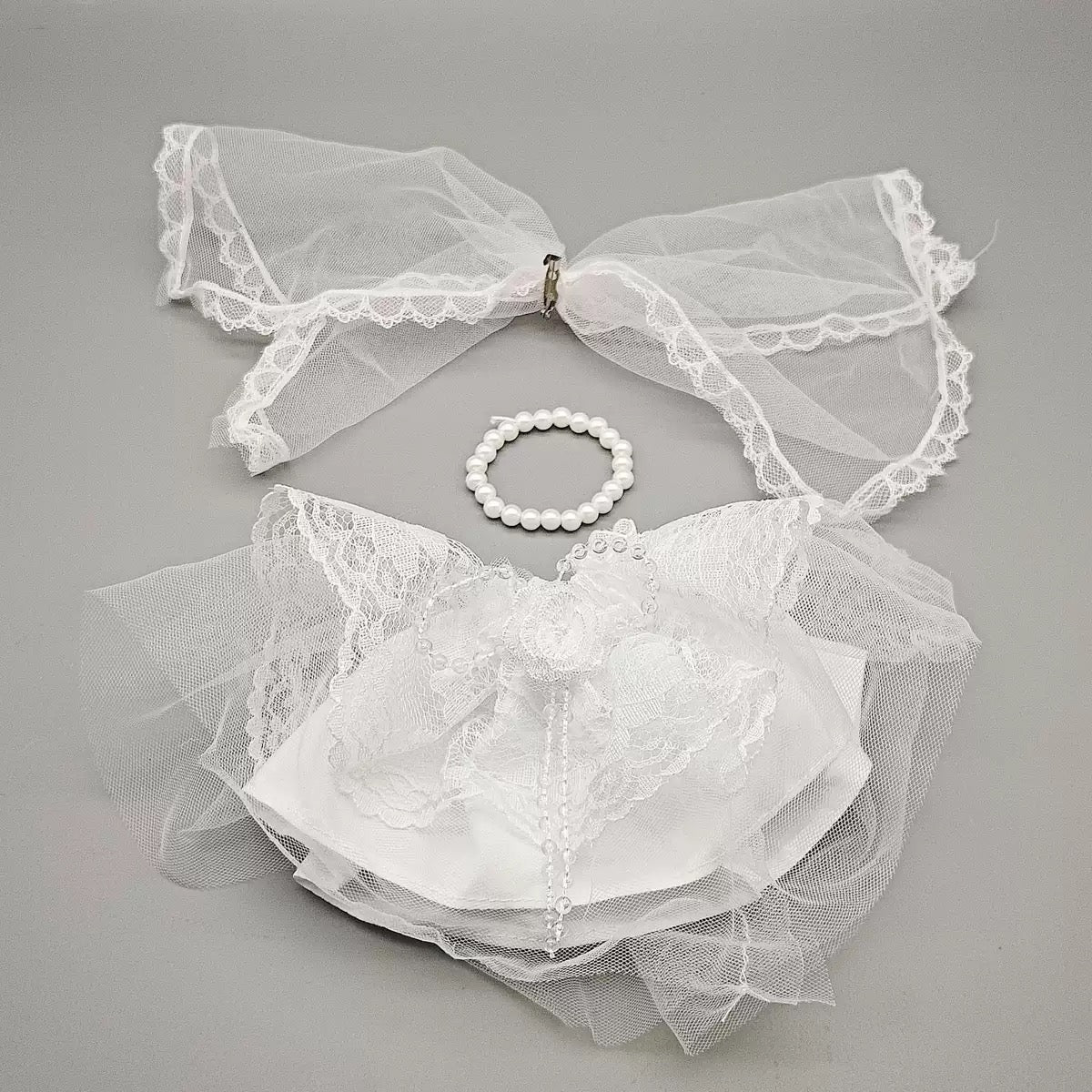 FS6680-Wedding Dress For Labubu1.0-2.0-3.0 （Clothes Only Not With Labubu And Pearl necklace) Zoe's DIY Shop