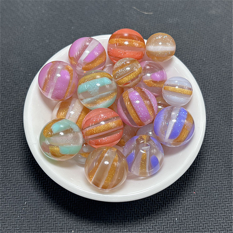 FS1946 - 16MM Random Mixed Color Pumpkin Resin Beads Fit For Beadable Pens