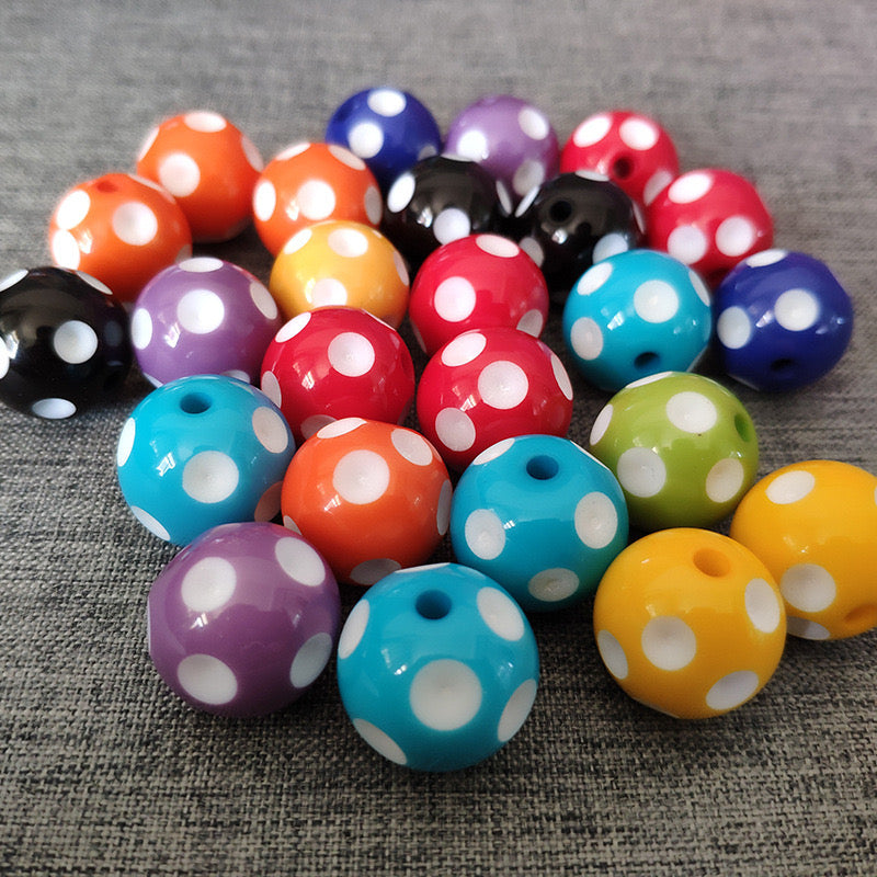 FS1951-16MM Mixed Color Dot Resin Beads Fit For Beadable Pens