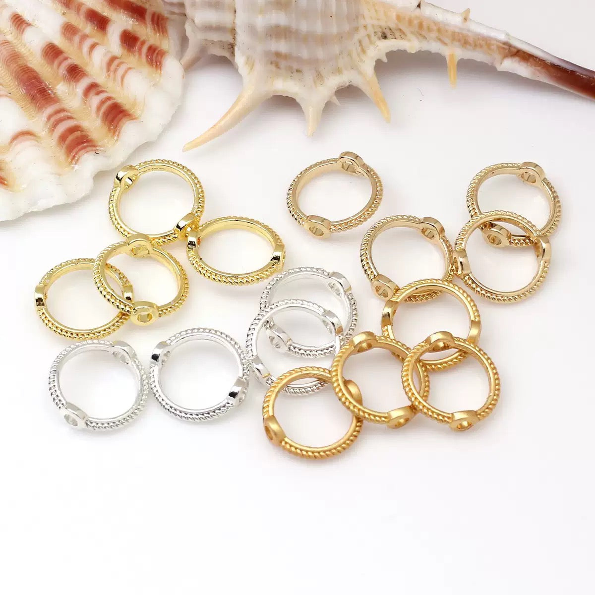 FS3818-12mm  Gold Plated Long Lasting Round Bead Frame Spacer Beads For Jewelry DIY Bracelet Necklace Making Zoe's DIY Shop