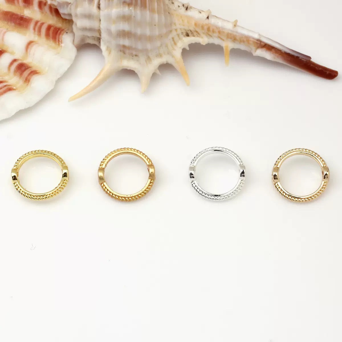 FS3818-12mm  Gold Plated Long Lasting Round Bead Frame Spacer Beads For Jewelry DIY Bracelet Necklace Making Zoe's DIY Shop