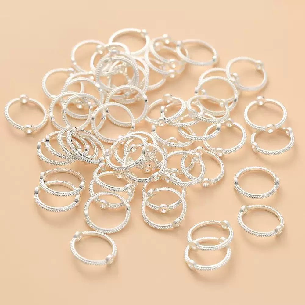 FS3818-12mm  Gold Plated Long Lasting Round Bead Frame Spacer Beads For Jewelry DIY Bracelet Necklace Making Zoe's DIY Shop