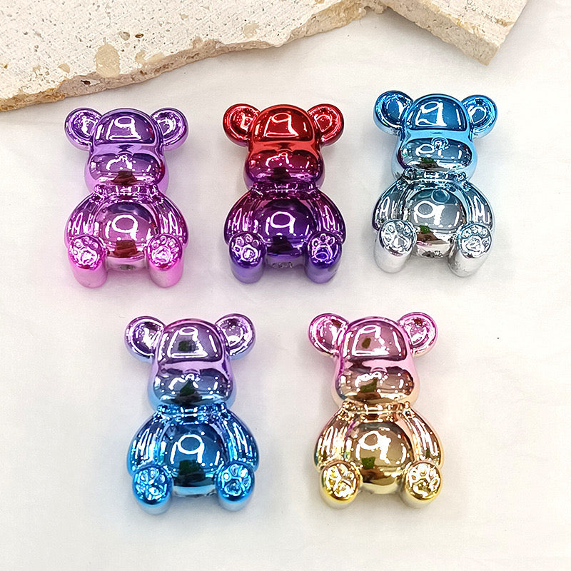 FS2326-33×23mm Metallic Bear UV Shiny Acrylic Beads Fit For Beadable Pens