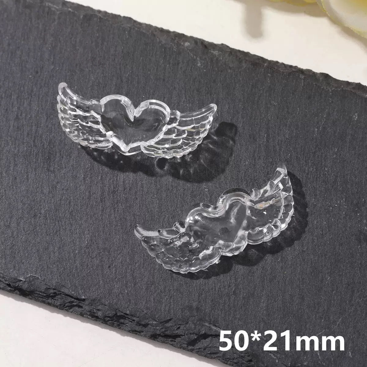 FS0869-About 50×21mm Transparent Love Wings Shaker Based Beads Zoe's DIY Shop