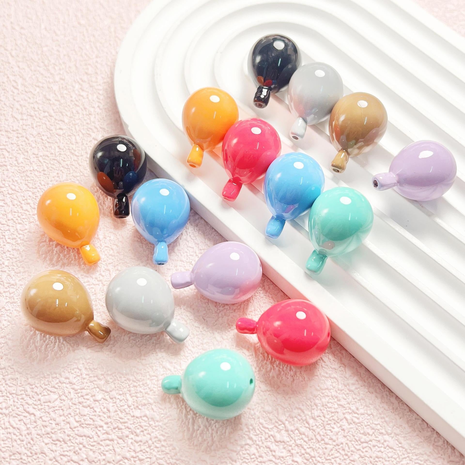 FS1942-Random Mixed Color Balloon Acrylic Beads Fit For Beadable Pens