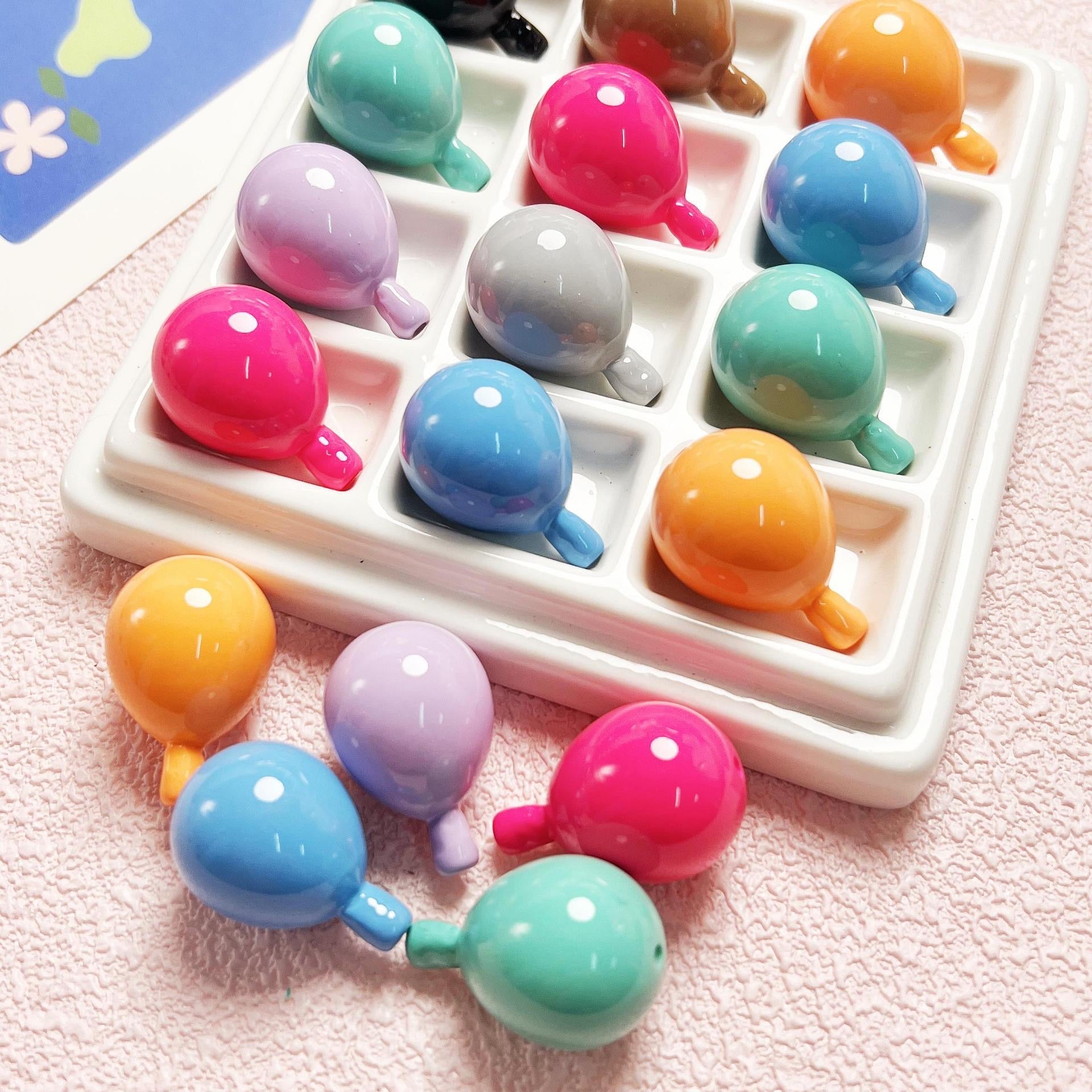 FS1942-Random Mixed Color Balloon Acrylic Beads Fit For Beadable Pens