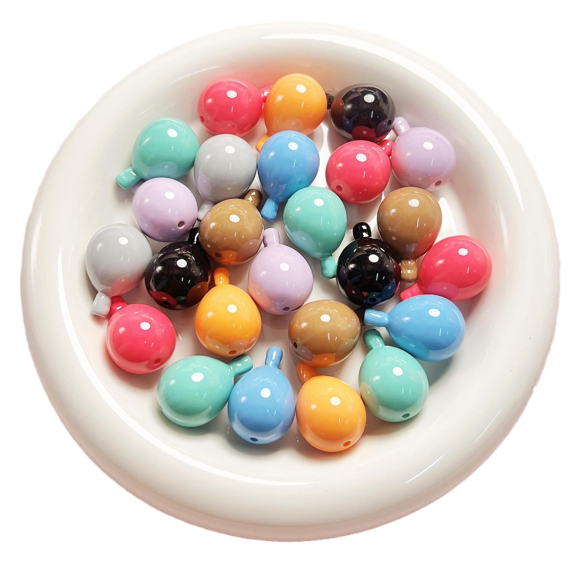 FS1942-Random Mixed Color Balloon Acrylic Beads Fit For Beadable Pens