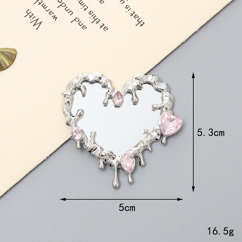 FS1733-Heart Shapes Mirror Patch For Making Fancy Beads