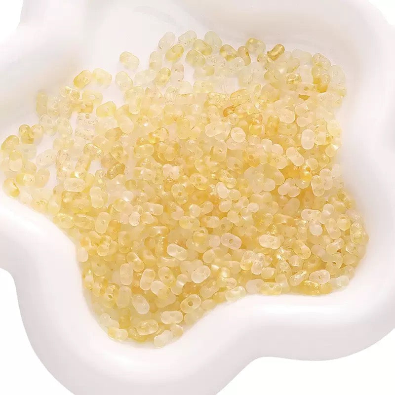 FS2416-3*6MM Clear Gold Foil Peanut Beads For Keychain Jewelry Making Zoe's DIY Shop