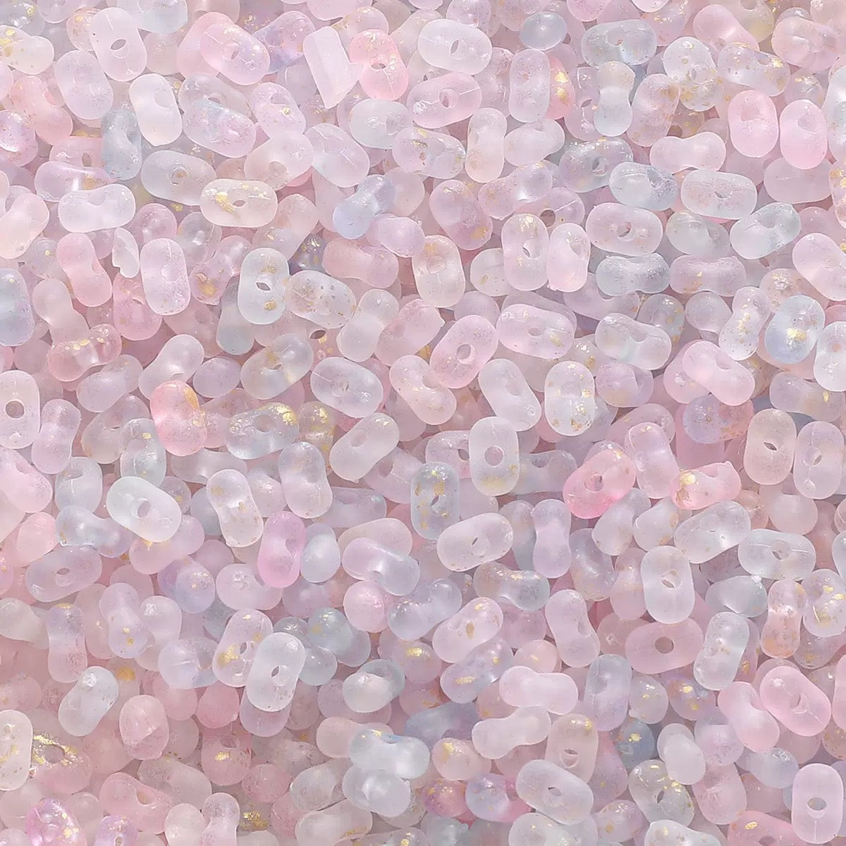 FS2416-3*6MM Clear Gold Foil Peanut Beads For Keychain Jewelry Making Zoe's DIY Shop