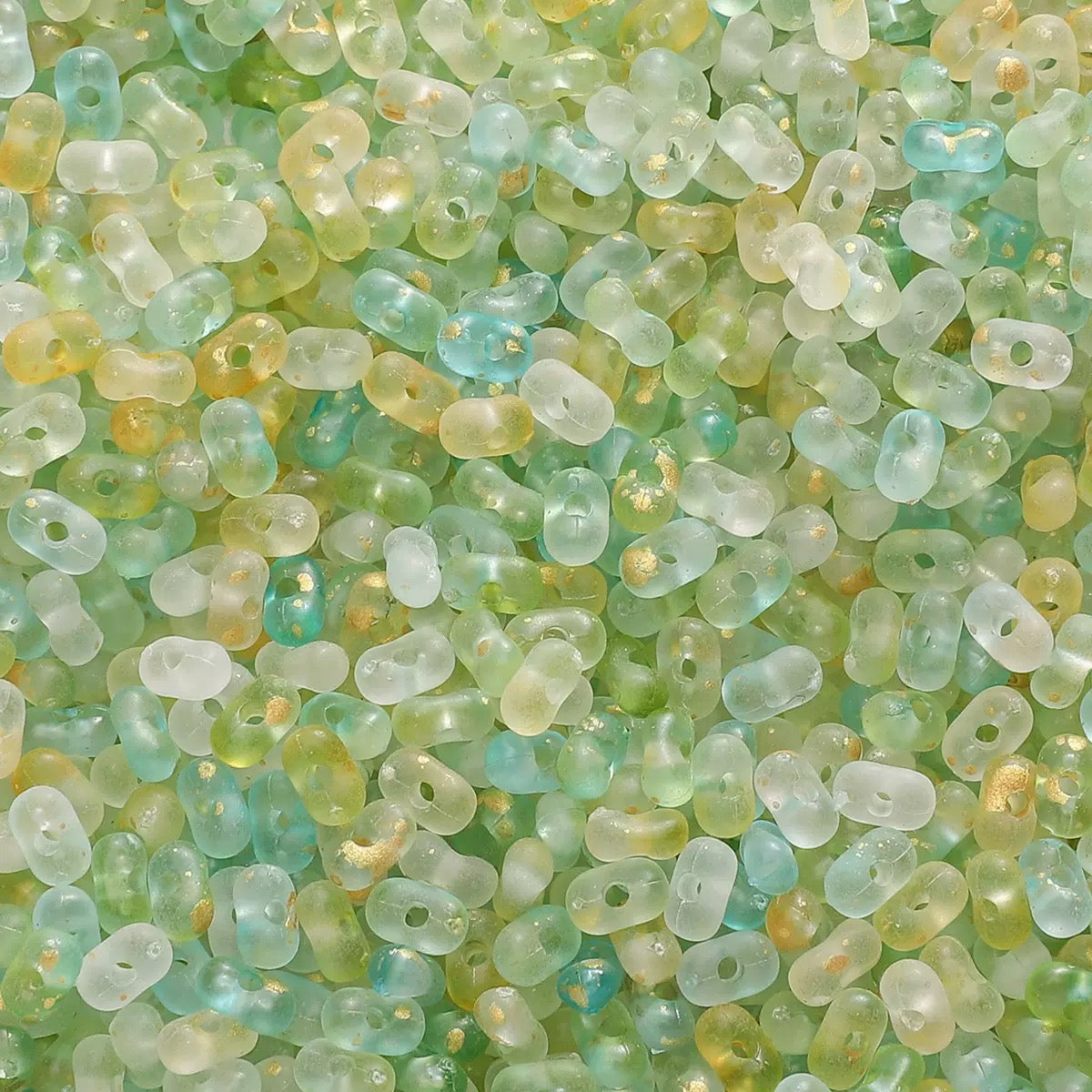 FS2416-3*6MM Clear Gold Foil Peanut Beads For Keychain Jewelry Making Zoe's DIY Shop
