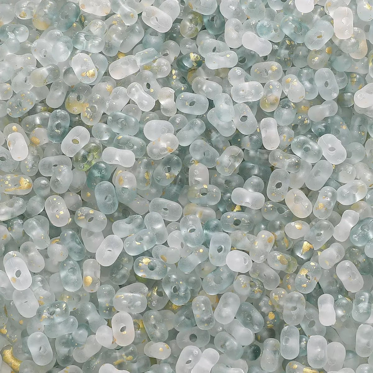 FS2416-3*6MM Clear Gold Foil Peanut Beads For Keychain Jewelry Making Zoe's DIY Shop