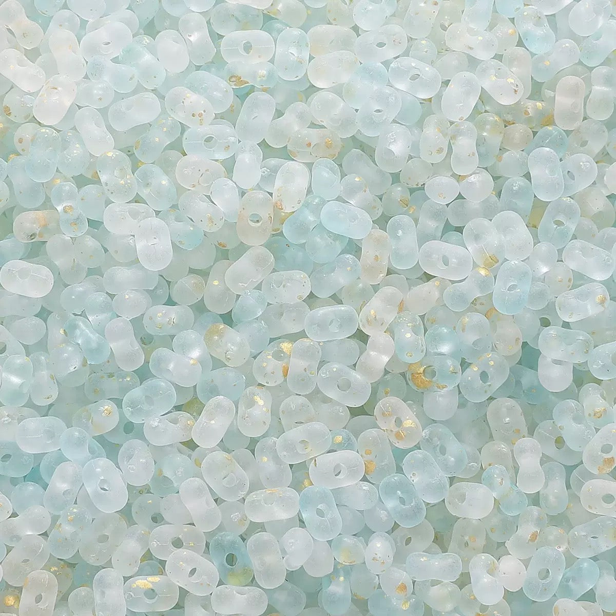 FS2416-3*6MM Clear Gold Foil Peanut Beads For Keychain Jewelry Making Zoe's DIY Shop
