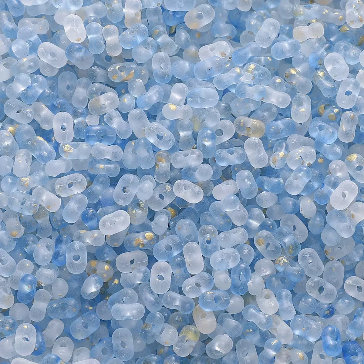 FS2416-3*6MM Clear Gold Foil Peanut Beads For Keychain Jewelry Making Zoe's DIY Shop