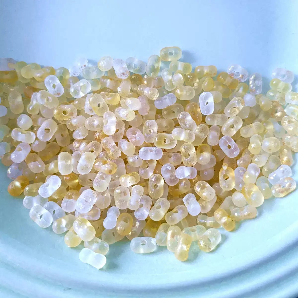 FS2416-3*6MM Clear Gold Foil Peanut Beads For Keychain Jewelry Making Zoe's DIY Shop