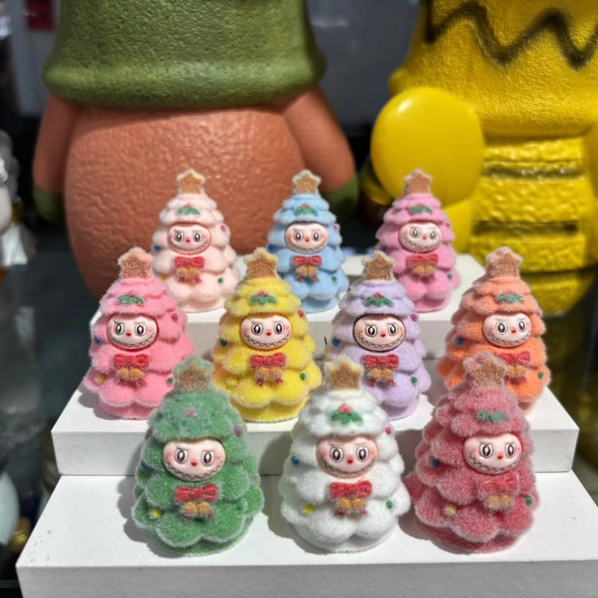 FS6690-33*45mm 10 Pieces Labubu Flocked Resin Charms Zoe's DIY Shop